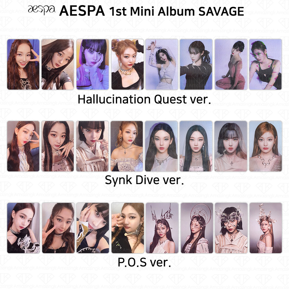 Aespa 1st Mini Album Savage Official Photocard Lenticular Card
