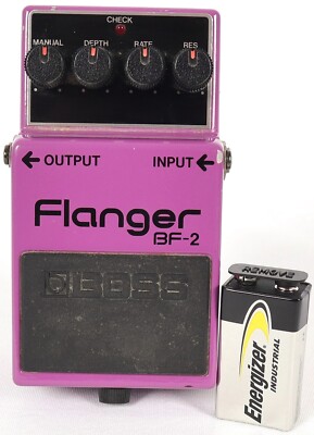 1985 Boss BF-2 Flanger Electric Guitar Effect Pedal Green Label
