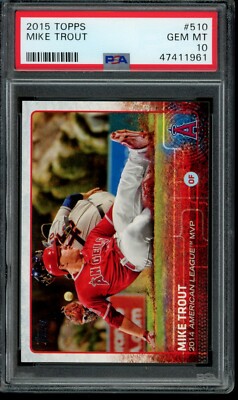 2015 Topps Series 2 #510 Mike Trout PSA 10 Gem Mint Card | eBay