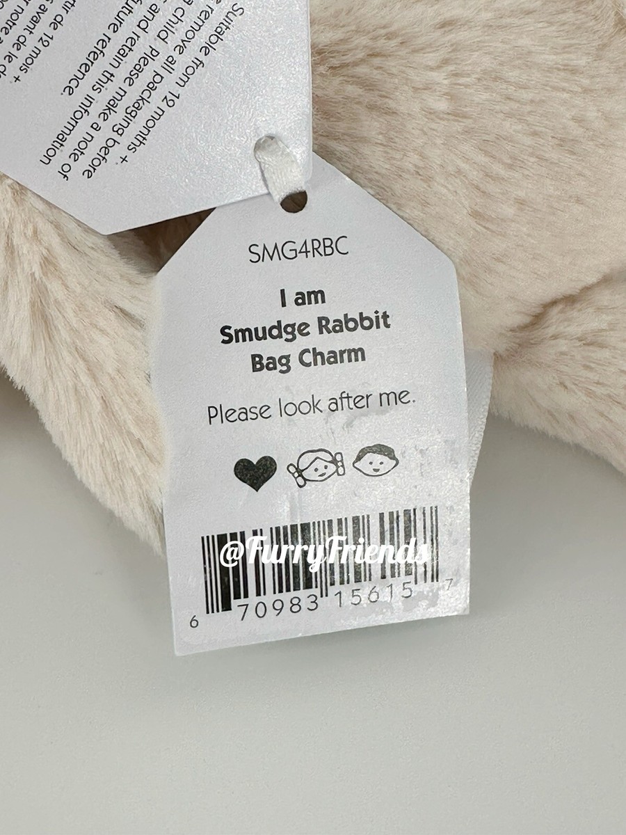 NWT jellycat smudge rabbit bag charm | eBay