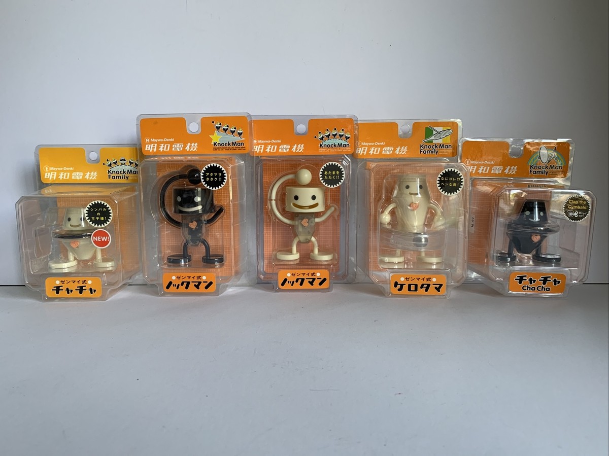 Maywa Denki Knock Man Family Wind-up Figure Toy Hula Cymbals JAPAN
