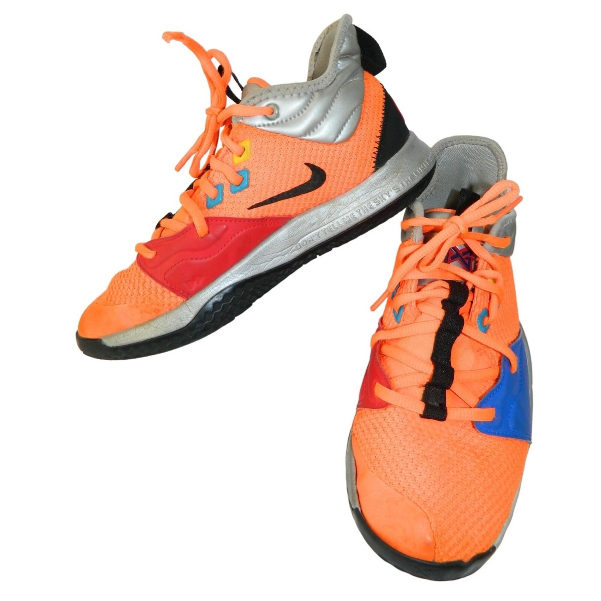 Nike PG3 Nasa Sneakers GS Paul George Youth 5.5Y Orange Shoes