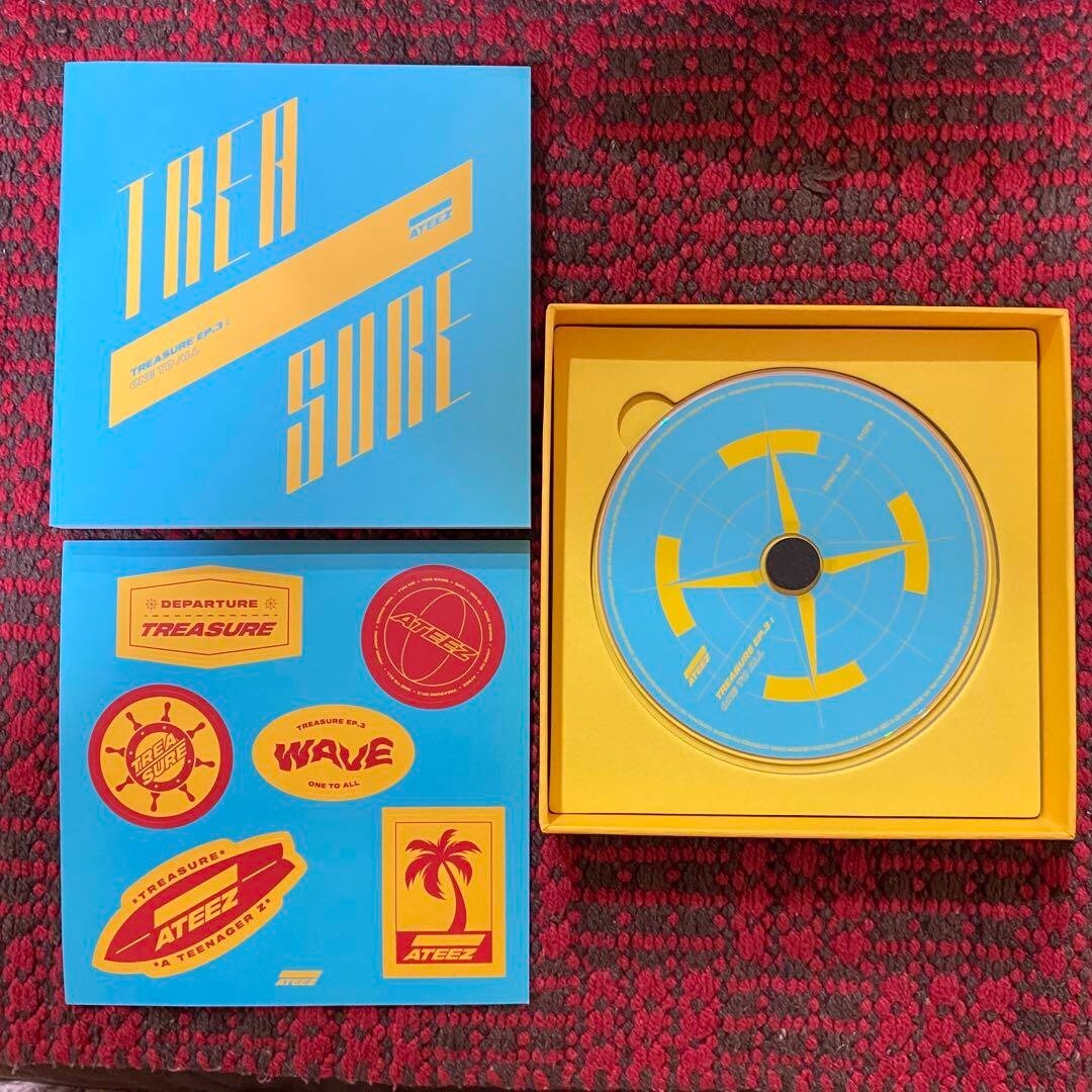 ATEEZ TREASURE EP 3 One To All WAVE VER. CD Set Sticker Photobook