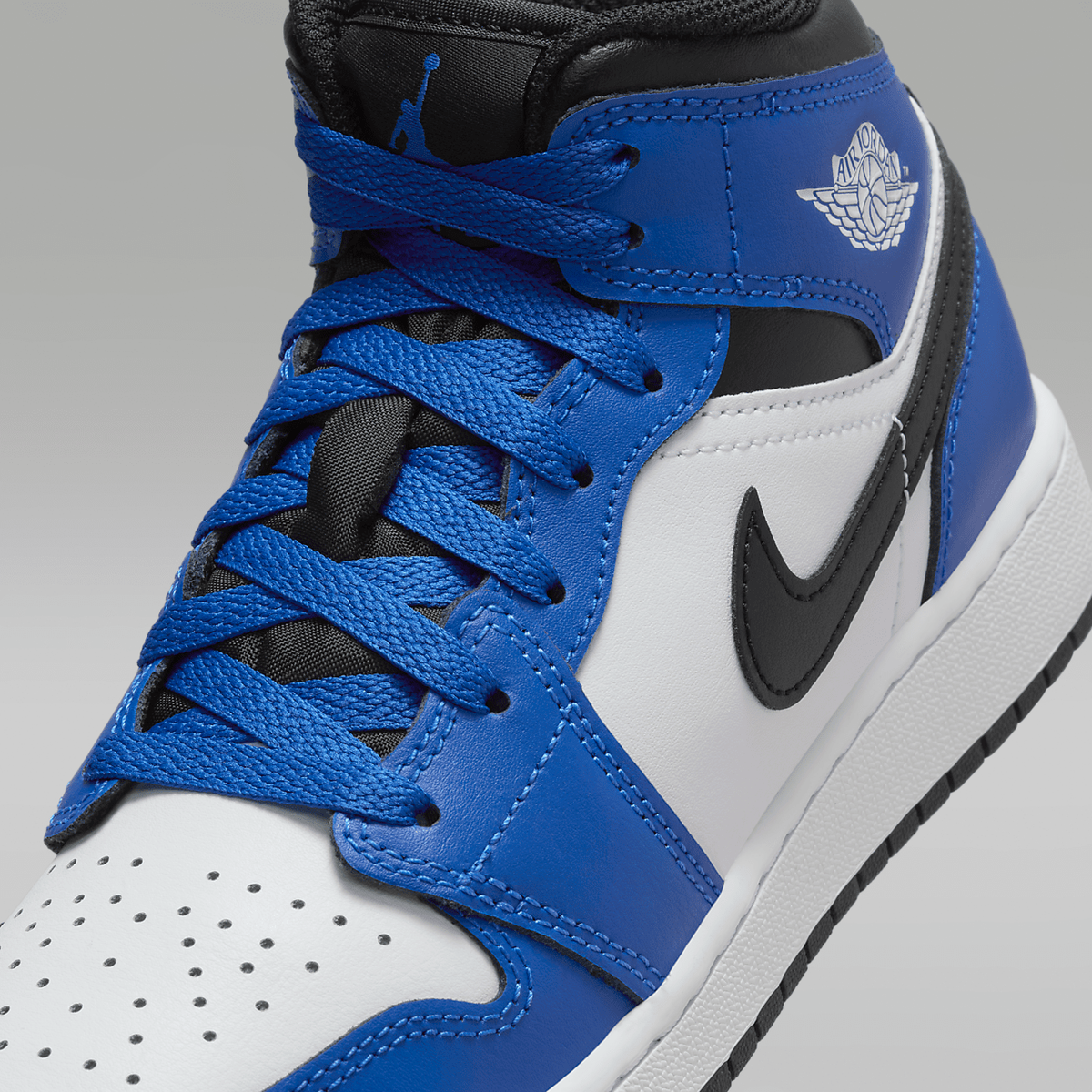 Nike Air Jordan 1 Mid (GS) Shoes Game Royal Black White DQ8423-402