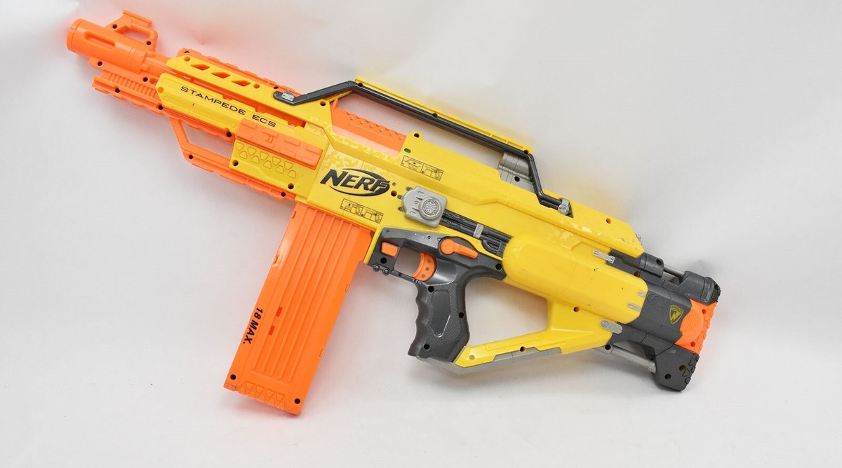 NERF Stampede ECS N-Strike Dart Tag Dart Gun Blaster Works With 18