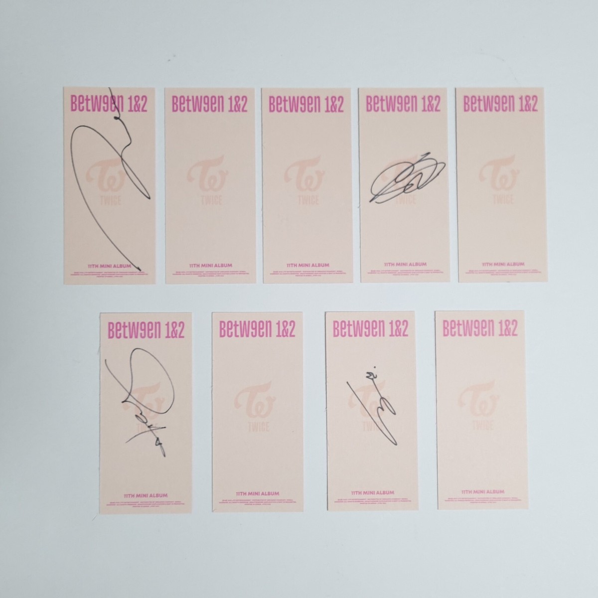 Twice 11th Mini Album Between 1&2 Hand signed Autographed Bookmark