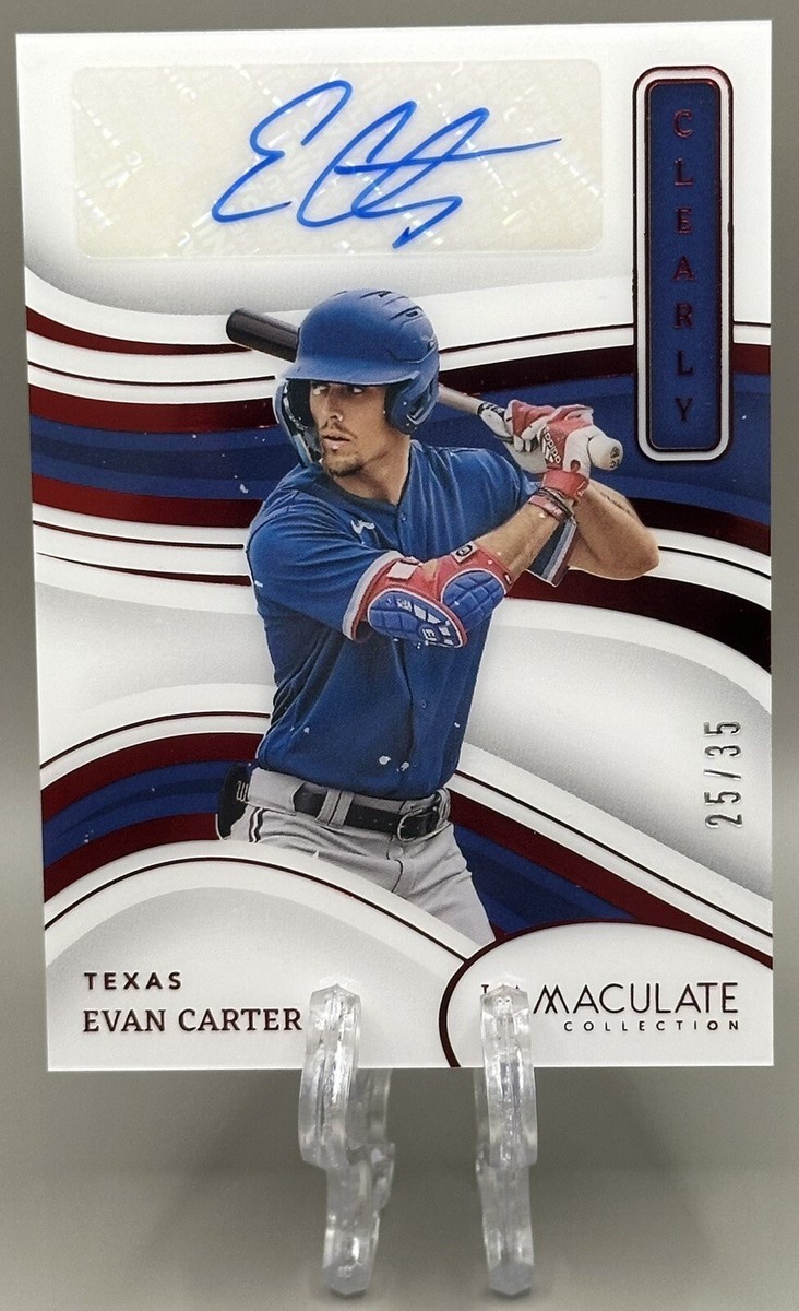 Evan Carter 2023 Panini Immaculate Clearly Auto Autograph 25/35