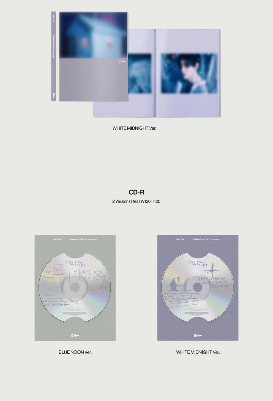 ENHYPEN [ROMANCE:UNTOLD-DAYDREAM] Album 2 Ver SET/2CD+2 Book+8