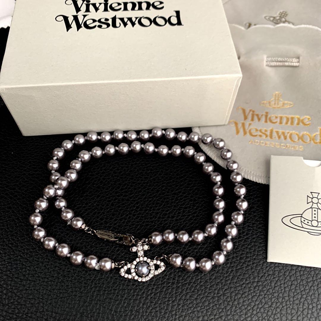 Vivienne Westwood Necklace OLYMPIA PEARL Gunmetal IN BOX [EJ760 | eBay
