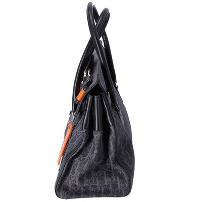 Christian Dior Flight Trotter Handbag Navy Black Orange Denim