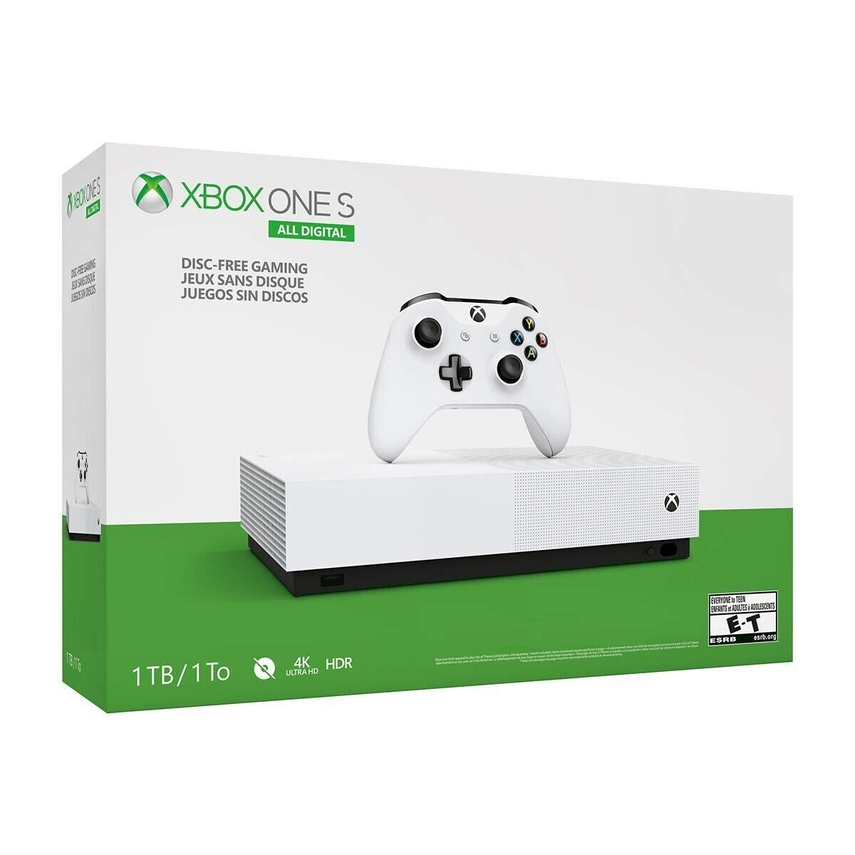 New Microsoft XBOX ONE S 1TB All-Digital Edition White System