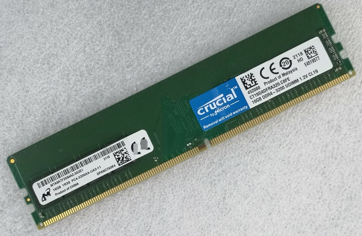 動作品 Micron 動作品 Micron DDR4 16GBX4枚 計64GB /ECC Unbuffered
