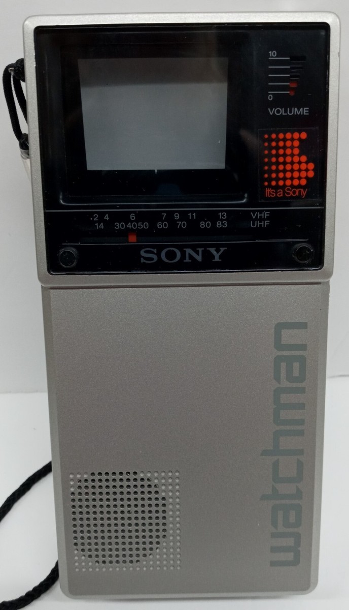 Vintage Sony Watchman Portable TV Model FD-20A With Case & Works