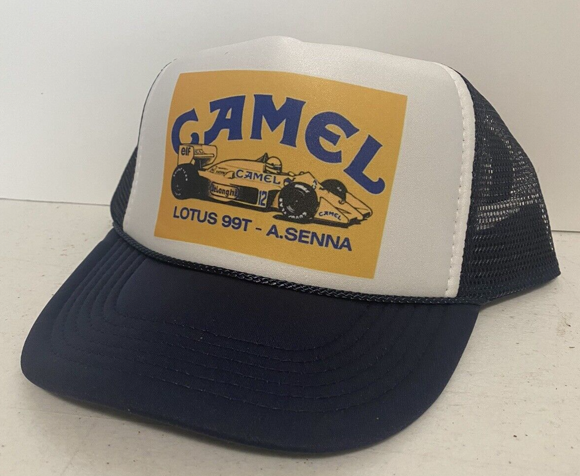 Vintage Camel Racing Hat Formula 1 Trucker Hat Lotus A. Senna