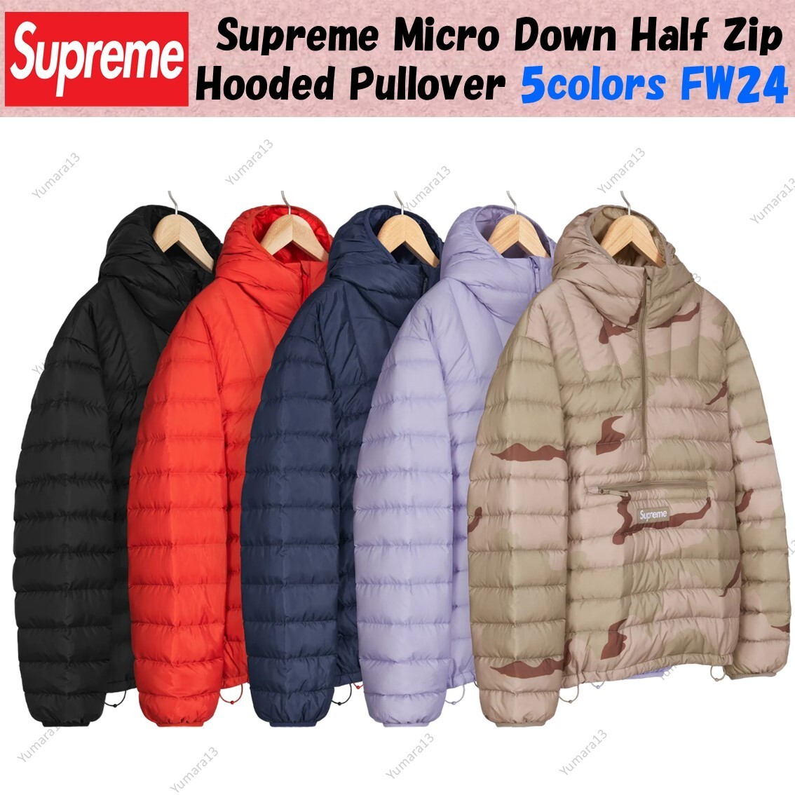 Supreme Micro Down Half Zip Hooded Pullover 5colors FW24 | eBay