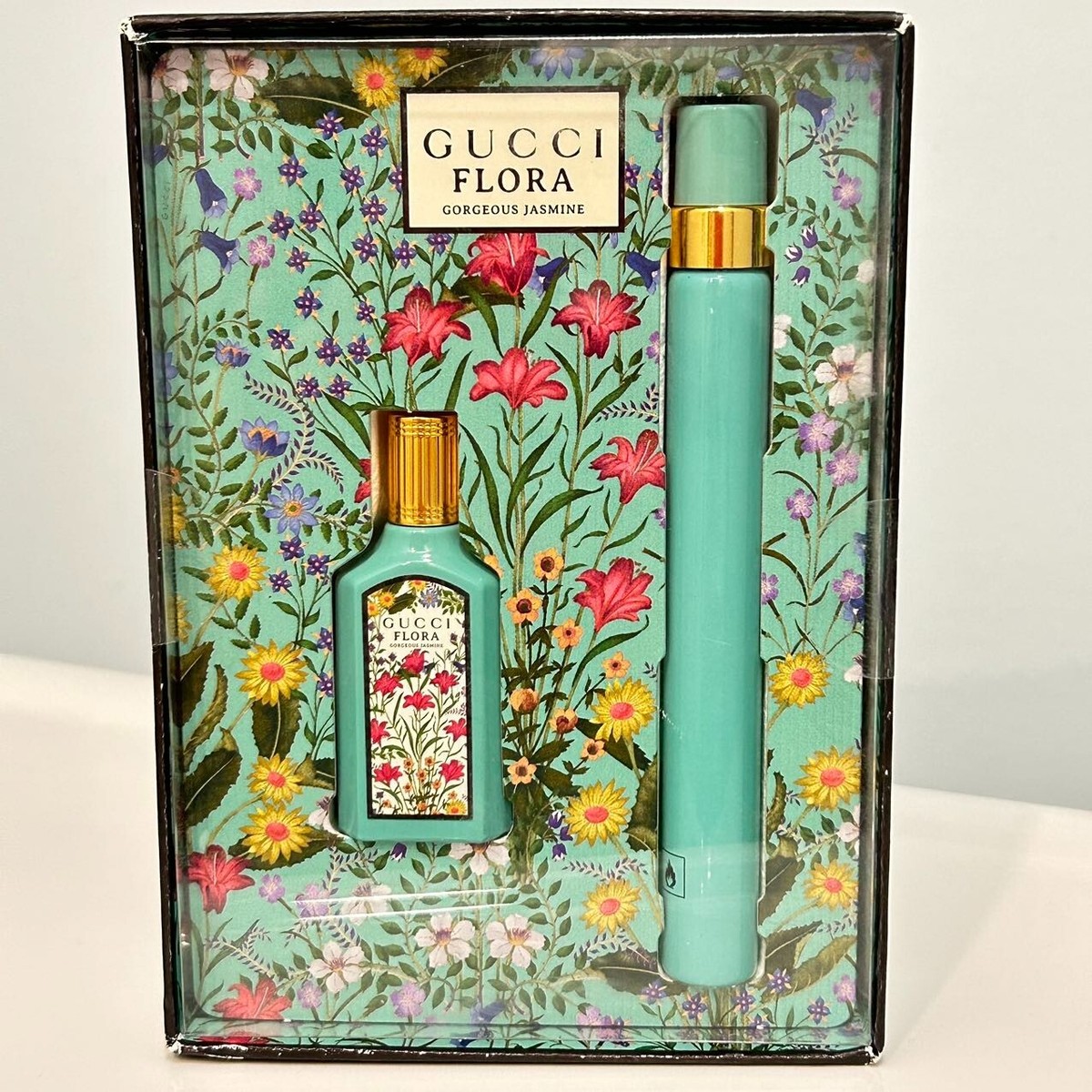 New Gucci 2PC Mini Flora Gorgeous Jasmine EDP Perfume Set (0.33
