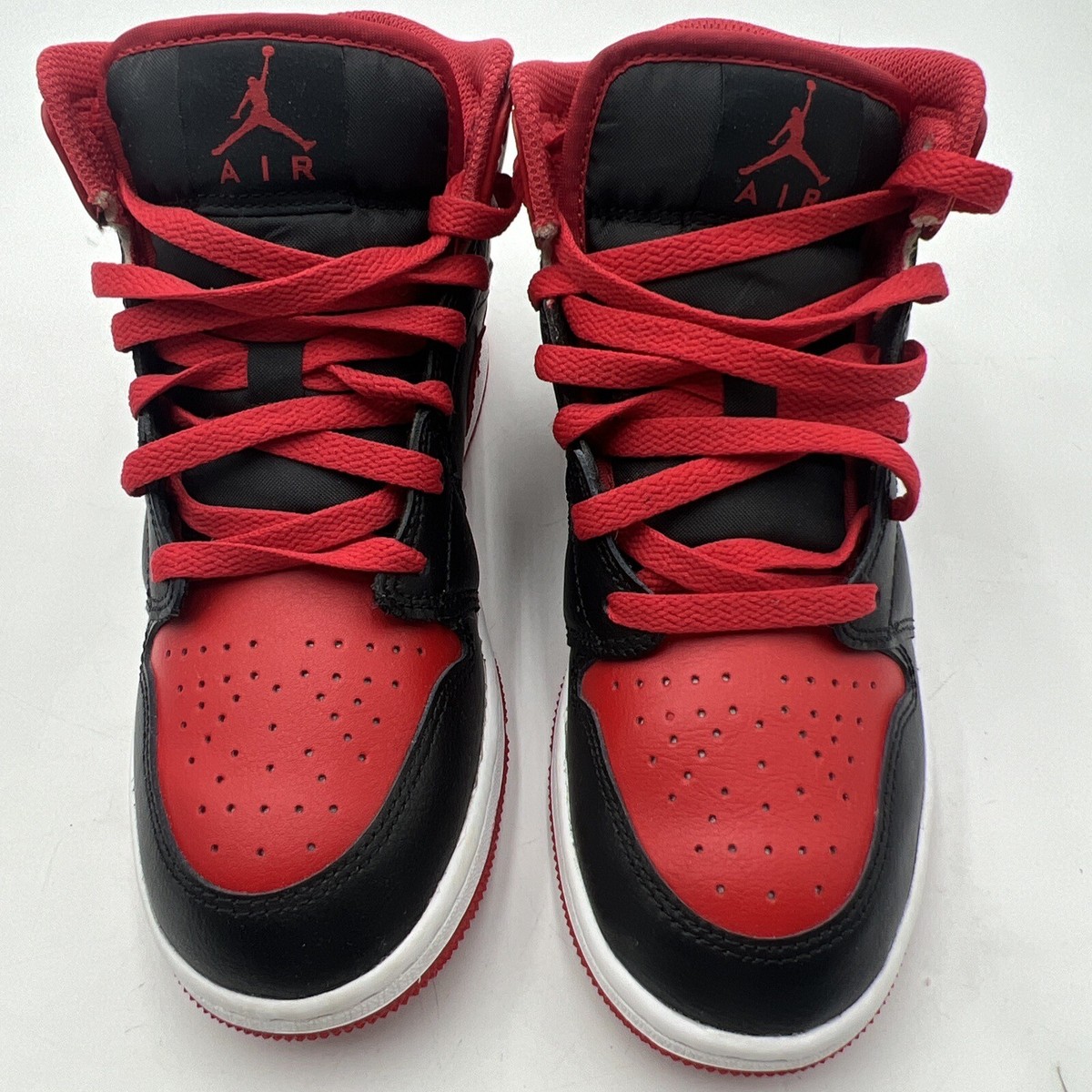 NIKE AIR JORDAN 1 MID GS DQ8423-060 BLACK FIRE RED WHITE YOUTH