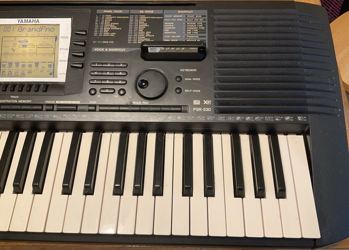 YAMAHA PSR-530 General Midi XG Keyboard W/ Power Adapter & Bonus