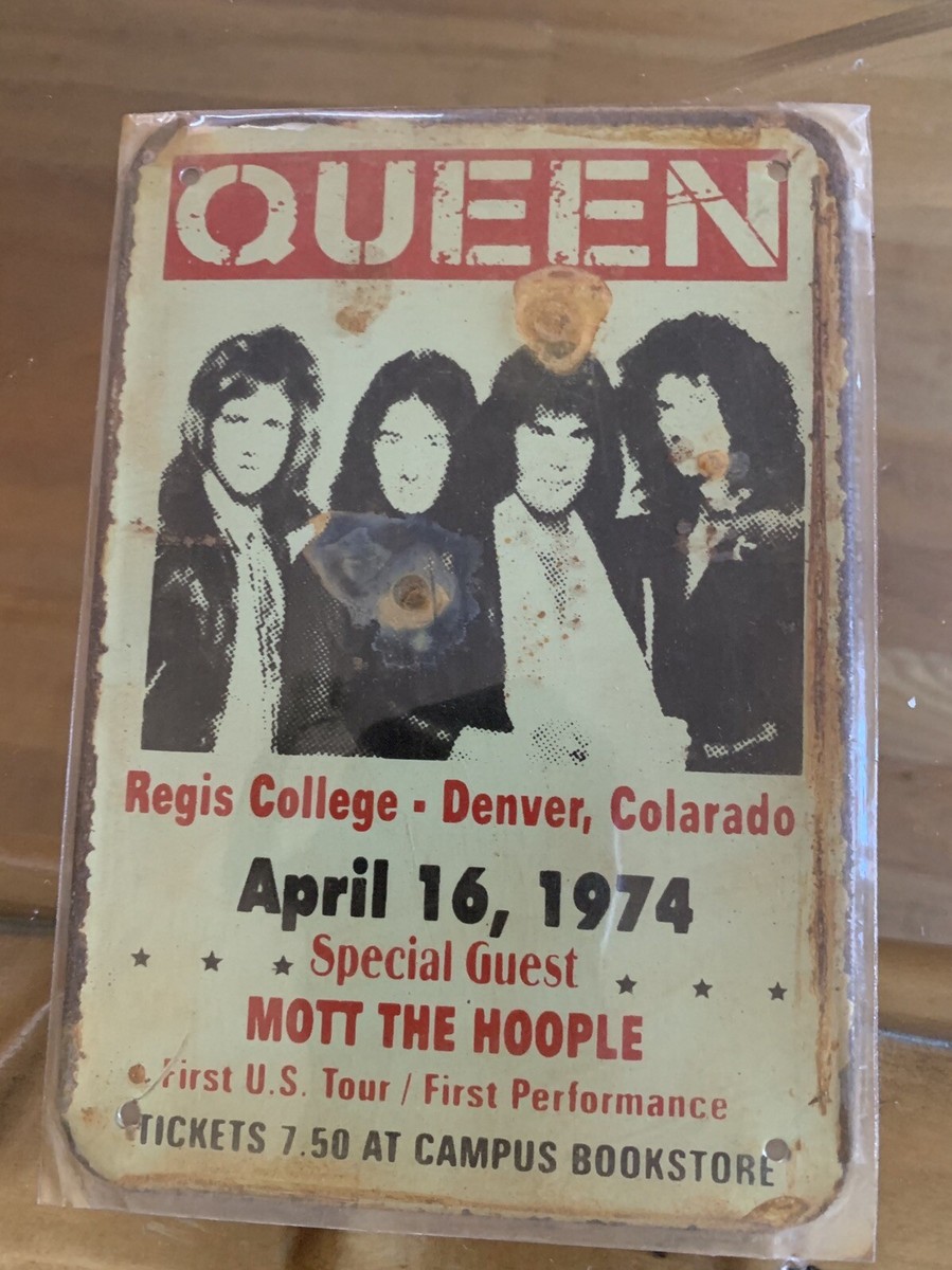 QUEEN April 16, 1974 Concert 1st USA Tour Big ,Retro Metal Sign