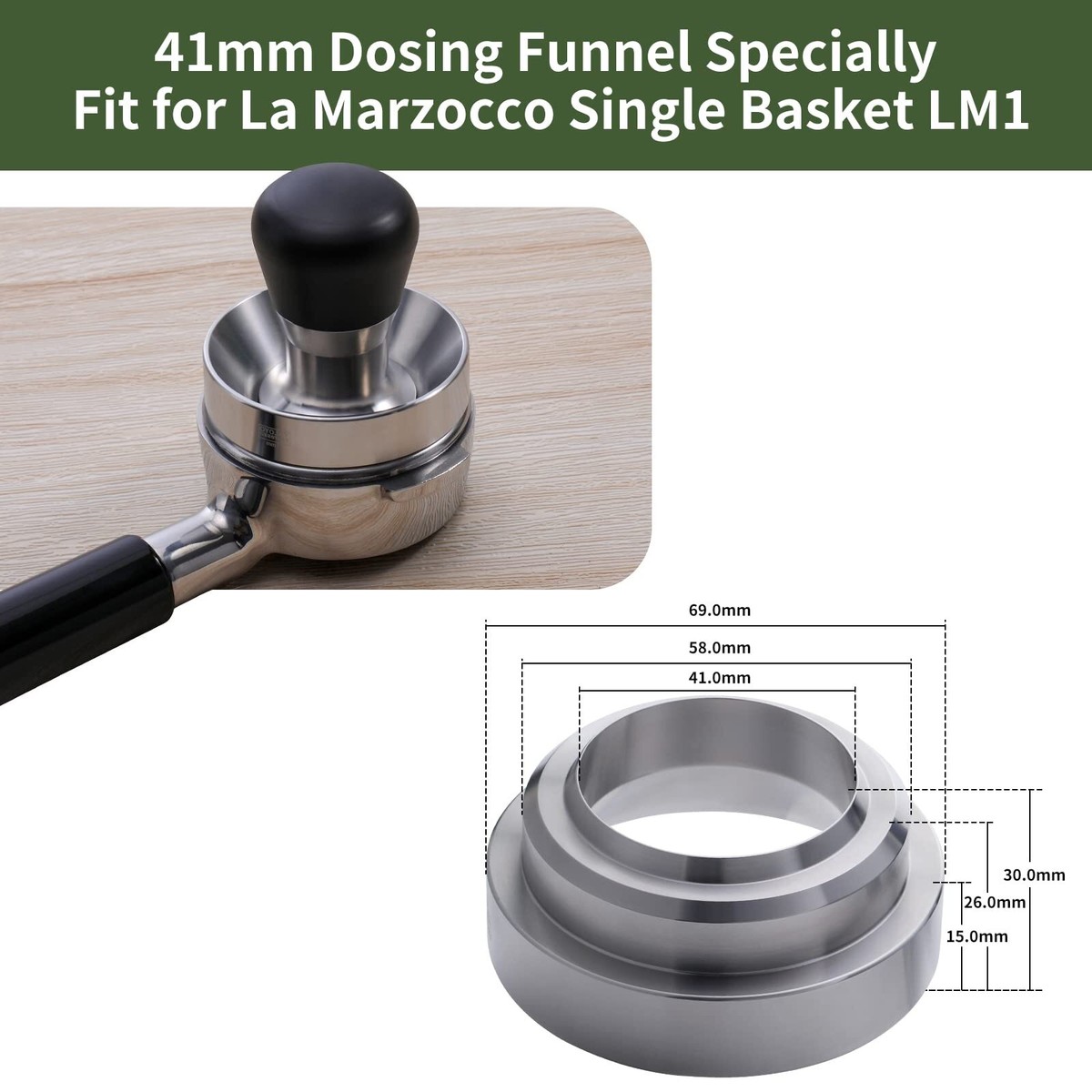 YOLOYO 41mm Dosing Funnel Specially for La Marzocco 1 Cup 7g