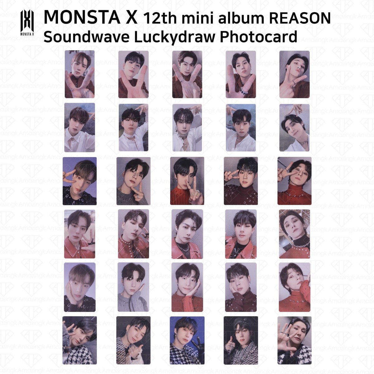 Monsta X 12th Mini Album Reason Soundwave Lucky Draw Photocard Set