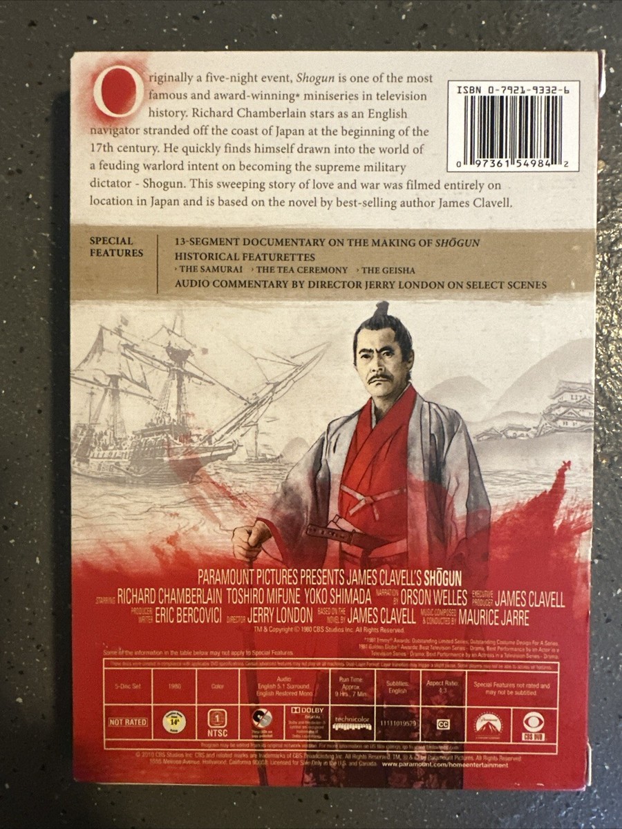 Shogun (DVD, 5 Disc, 2010, 1980) Richard Chamberlain James Clavell