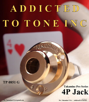 Takamine 4 Pin Phantom Power Output Jack CTP-1 CTP-2 CTP-3 GOLD