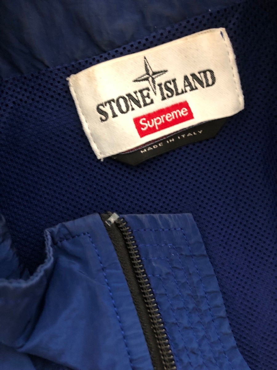 2016 Stone Island x Supreme Nylon Metal Track Jacket - Blue, Size