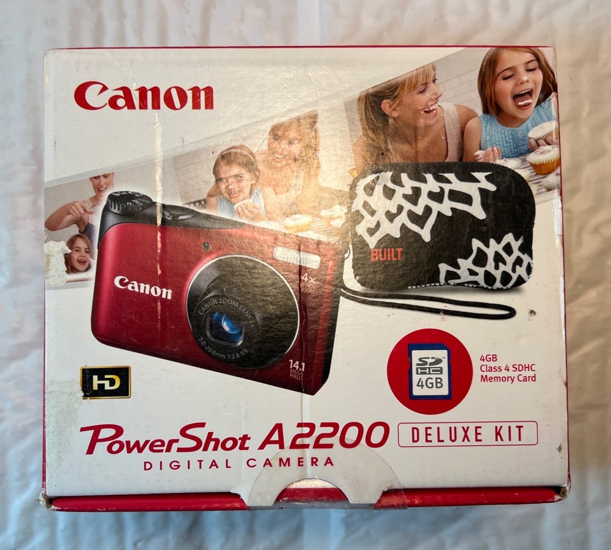 NEW Canon PowerShot A2200 14.1 MP Digital Camera, Case, 4 GB SD