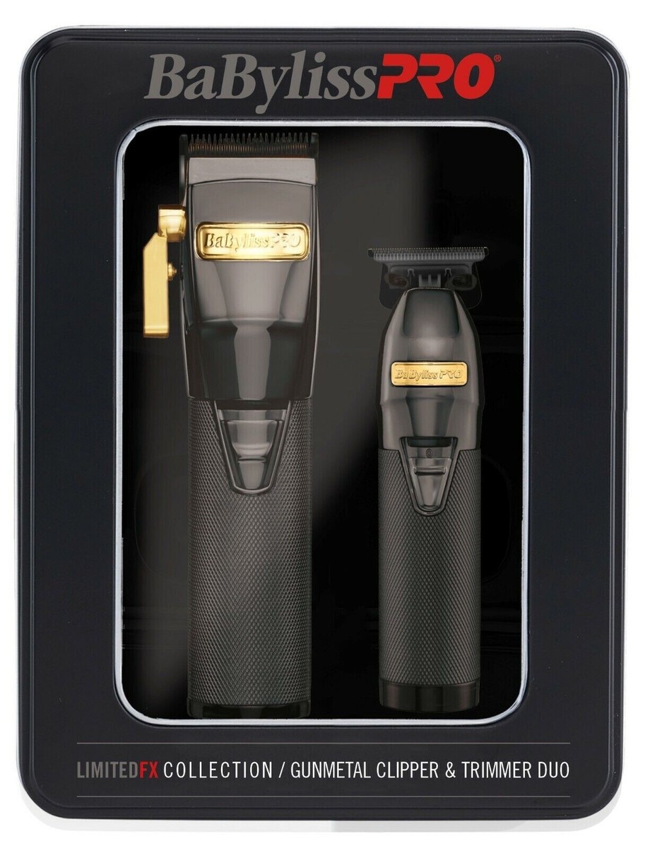 BabylissPRO LIMITEDFX GUNMETAL Clipper and Trimmer Set