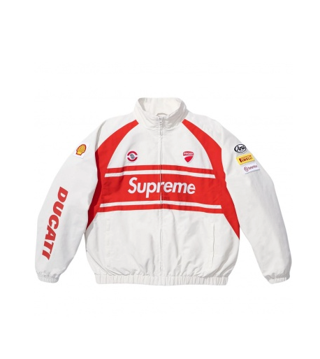 Supreme Ducati Track Jacket Light Grey XL IN HAND SHIPS ASAP