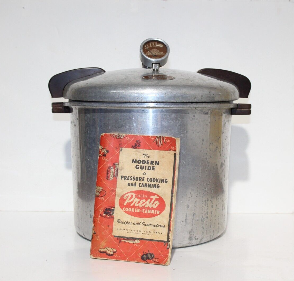 Vintage Presto No. 21-S Aluminum Pressure Cooker Canner 21 Qt Wire