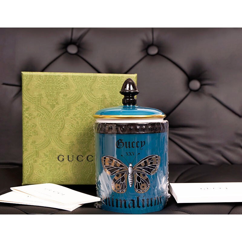 NEW $330 GUCCI Teal BUTTERFLY ANIMALIUM Richard Ginori 1735 Fumus