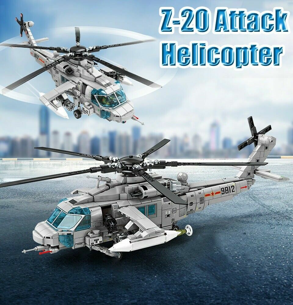 Z20 Attack Helicopter MOC Building Blocks Set Military Aircraft