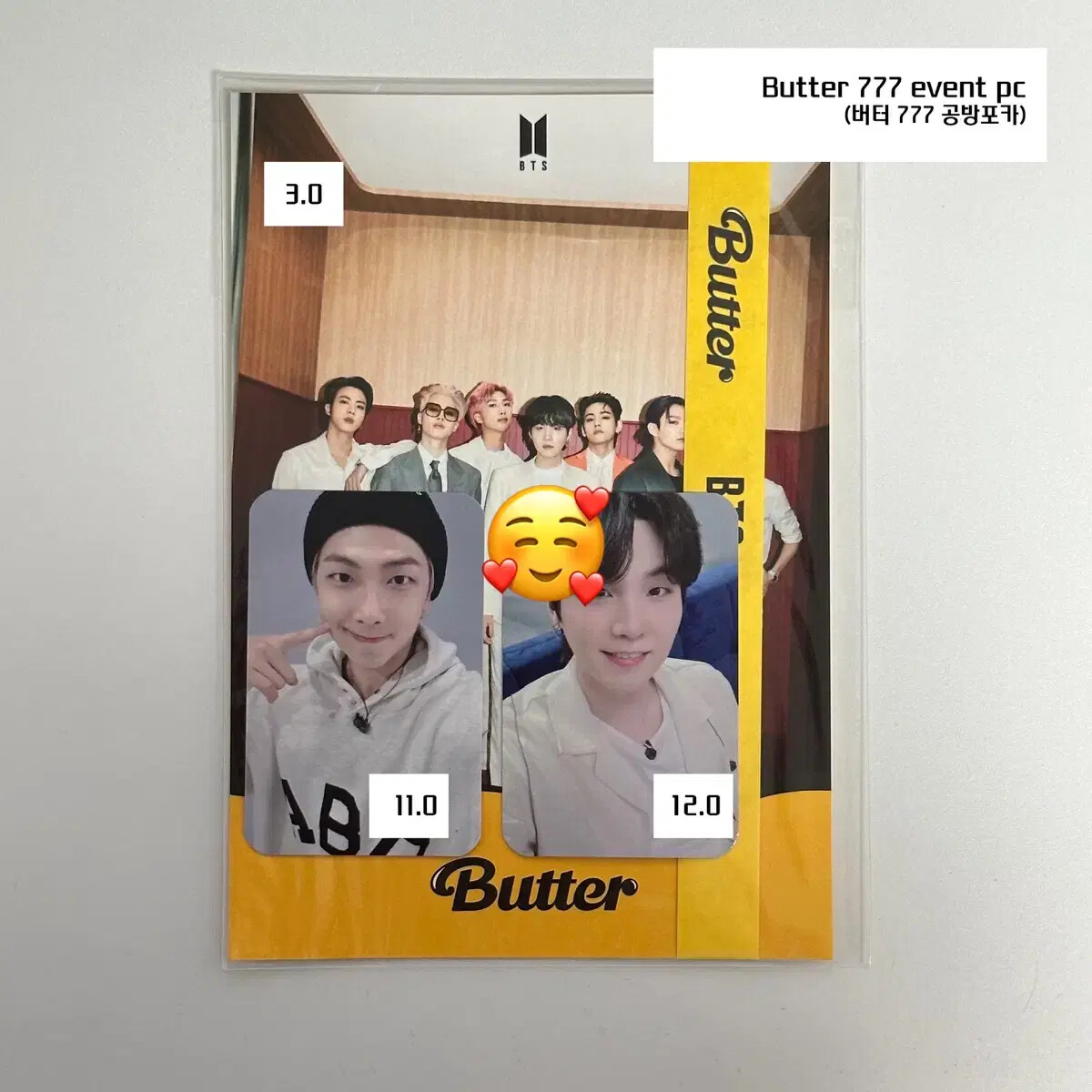 BTS 777 Butter Army broadcast Event Yoongi Nam June photo card | eBay