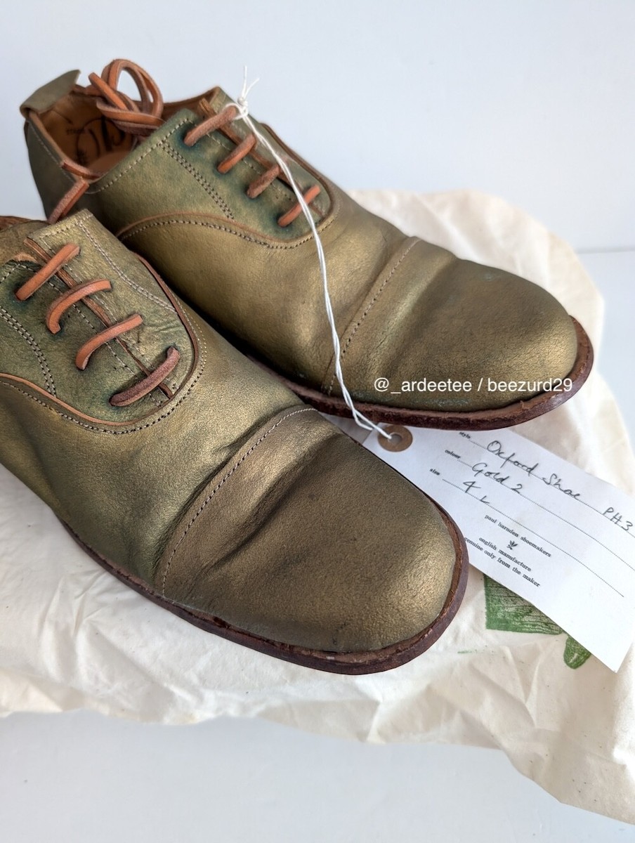 PAUL HARNDEN SHOEMAKERS GOLD 2 LEATHER LACED OXFORDS UNISEX (4L 5L