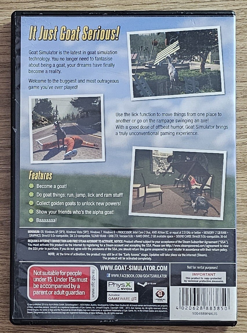 ≈ Goat Simulator • PC DVD-ROM game & booklet • FREE postage!! | eBay