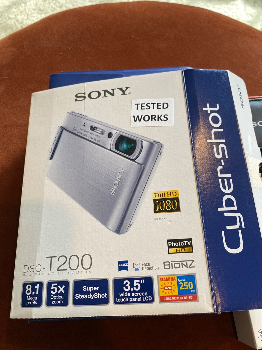 Sony Cyber-shot DSC-T200 8.1MP Digital Camera - Silver for sale