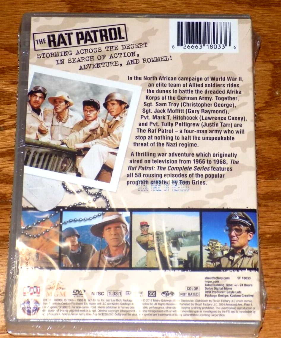 THE RAT PATROL COMPLETE SERIES 58 Episodes WWII 1960's 60's War TV