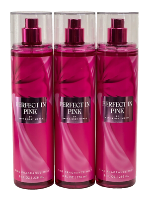NEW 3 PERFECT IN PINK BATH & BODY WORKS FINE FRAGRANCE MIST BODY