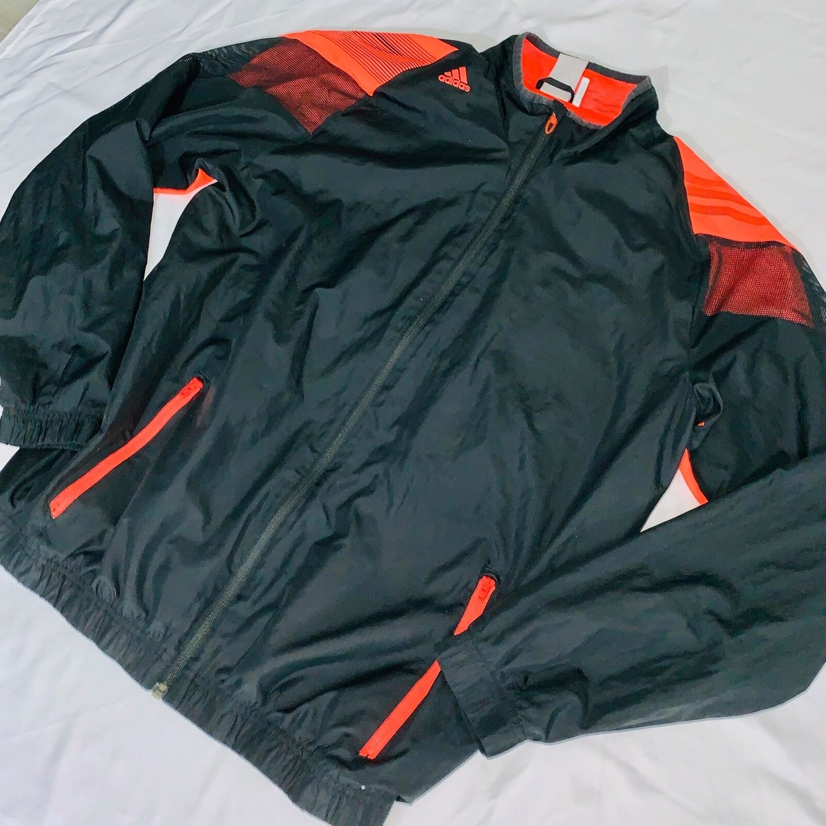 Adidas Vintage Super Rare F50 Jacket Windbreaker Black Orange