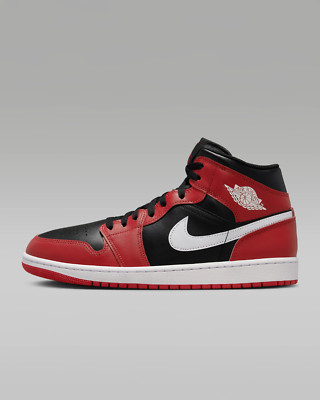 Nike Air Jordan 1 Mid DQ8426-061 Black Gym Red White Men's Shoes