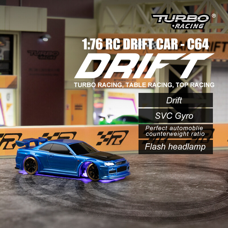 Turbo Racing 1:76 C64 Drift RC Car Remote Control RTR Car for