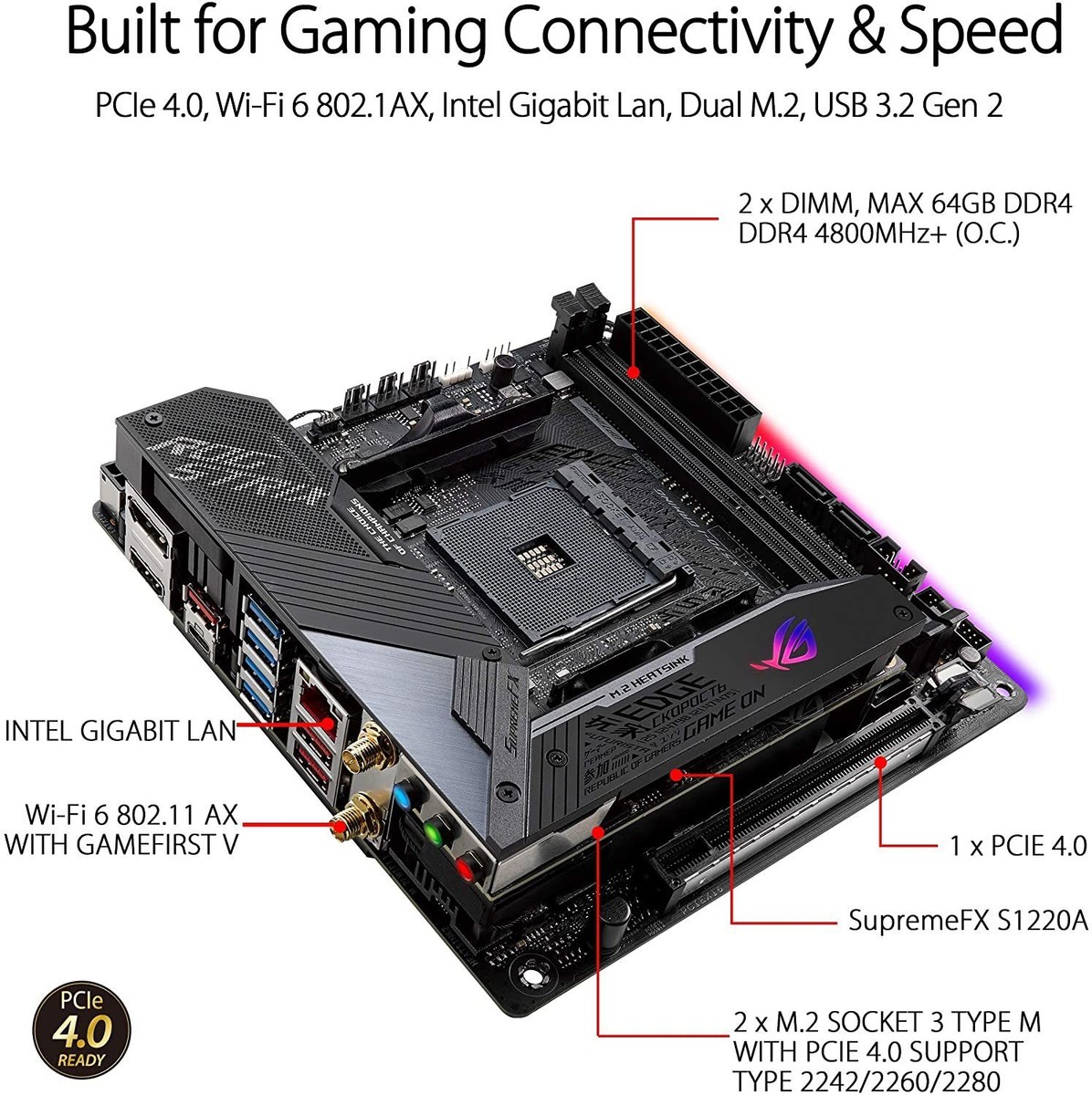 ASUS ROG Strix X570-I Gaming AM4 AMD Motherboard for sale online