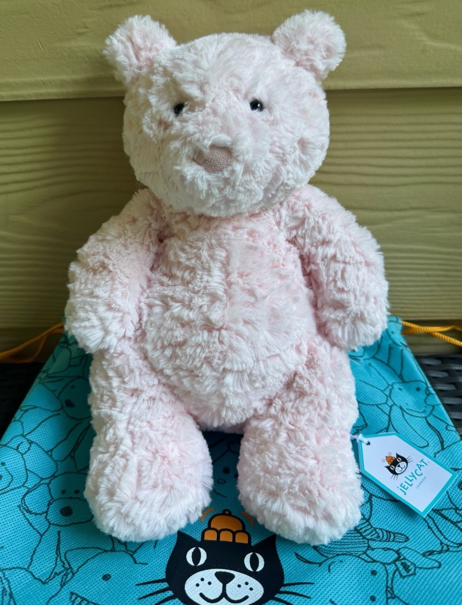 Jellycat Leola Bear Medium Pink Plush + Bag Authentic NWT Ships
