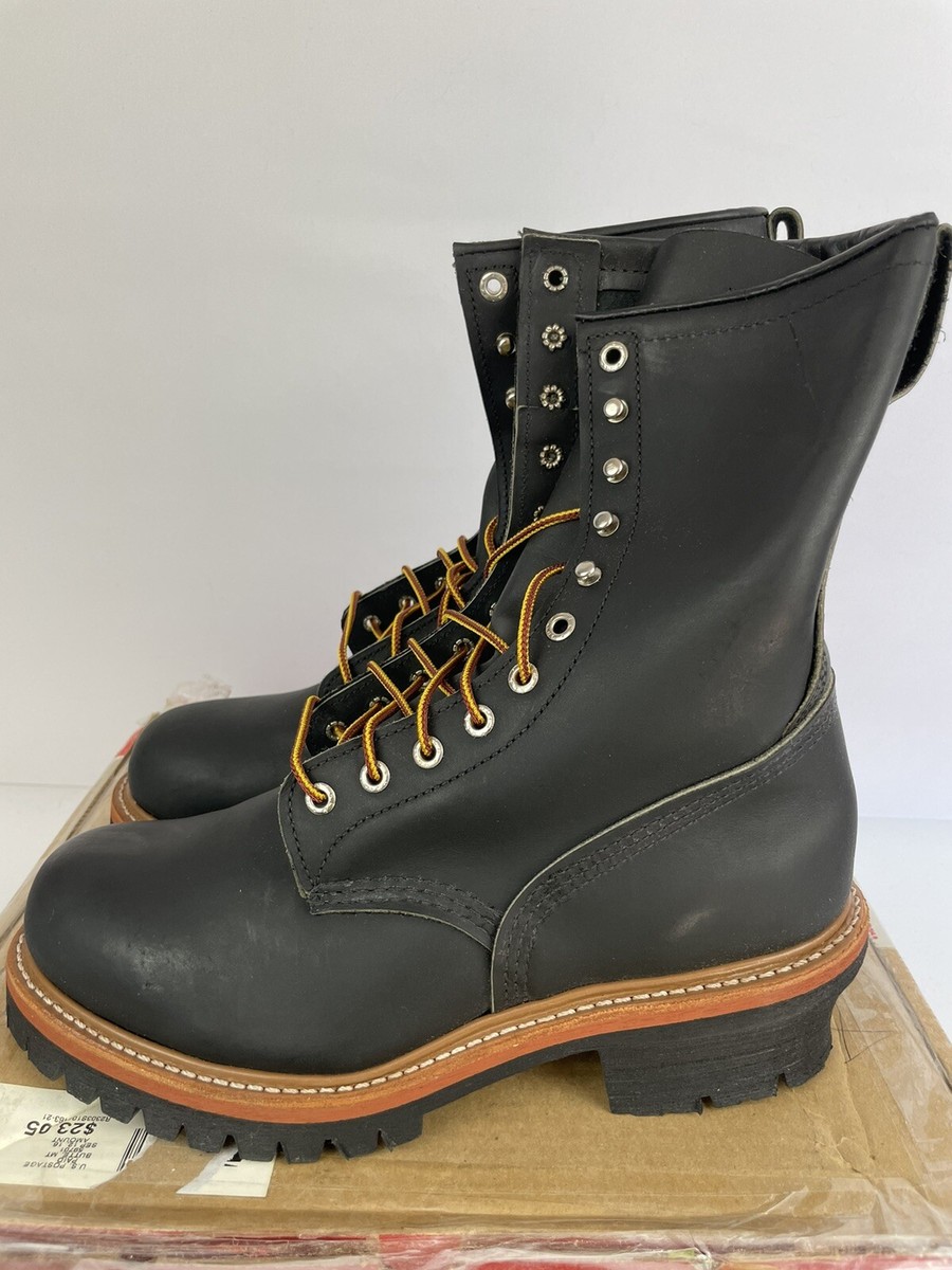 RED WING 2218 Steel Toe Black Logger Boots / Work Boots Men's 8 EE