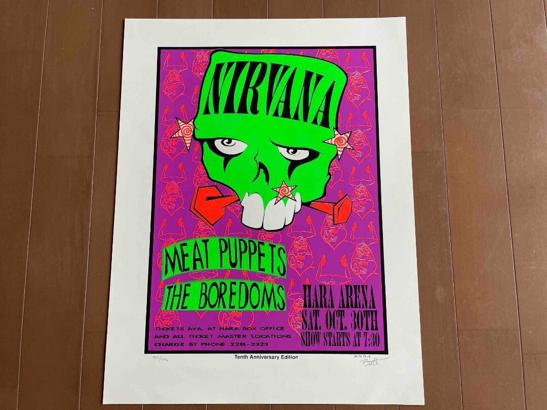 Nirvana Silkscreen10th Anniversary Concert Poster Lee Bolton