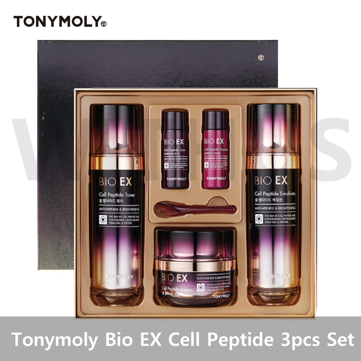 Tonymoly Bio EX Cell Peptide 3pcs Set Toner Emulsion Cream Gift