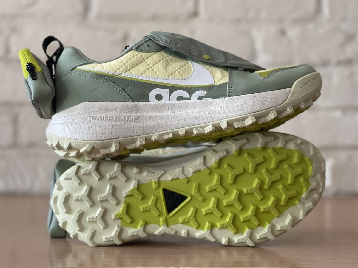 Nike ACG Lowcate FM Oil Green Bright Cactus Running Shoes Men Sz