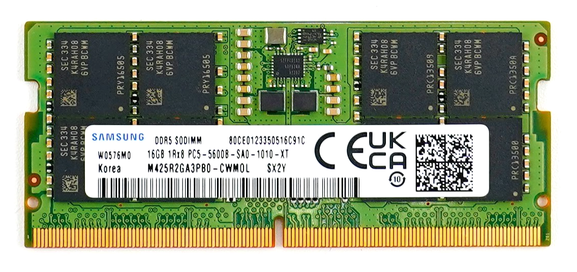 Samsung 16GB DDR5 5600 MHz SODIMM 1Rx8 Laptop Memory RAM